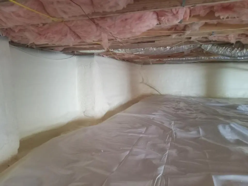 Crawl space encapsulation with closed-cell spray foam for Attic Insulation in Edmond
